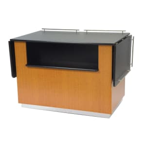 121-6855LMAP 99" Breakout Mobile Serving Counter w/ Shelves & Laminate Top, Light Maple