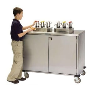 121-70200 Pump Style Condiment Dispenser Cart w/ (8) Pumps, (8) Compartments, Stainless