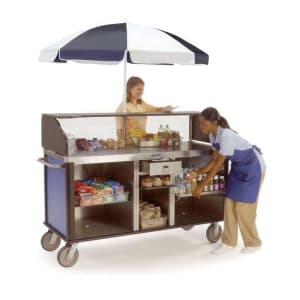 121-68210HRMAP Kiosk Type Food Cart w/ Enclosed Cabinet, 77 1/4"L x 28 1/4"W x 52 1/2"H, Hard Rock Maple