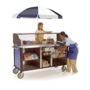 121-68210VCHER Kiosk Type Food Cart w/ Enclosed Cabinet, 77 1/4"L x 28 1/4"W x 52 1/2"H, Victorian Cherry