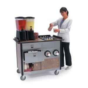 121-69010BEGSU Food Cart w/ Drawers, 44 1/2"L x 24 1/2"W x 37 3/4"H, Beige