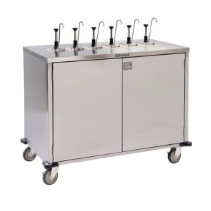 121-70211 Pump Style Condiment Dispenser Cart w/ (6) Pumps, (6) Compartments, Stainless