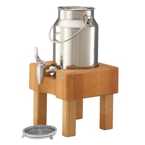 284-3131300 4/5 gal Frilich® Pure Nature Milk Dispenser w/ Beech Wood Stand, Stainless Steel