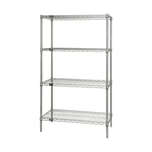 688-WR741860C 60" NSF 4-Tier Chrome Wire Shelf Kit - 18"W, 74"H
