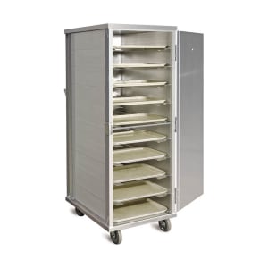 408-AD20 Enclosed Tray Delivery Cart, 20 Tray Capacity, 2 Trays Per Slide, Aluminum