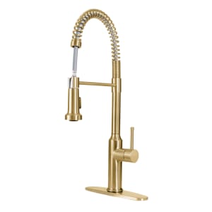 381-19401G Deck Mount Faucet - 10 1/2" Swivel Gooseneck Spout, Single Hole, Brushed Gold
