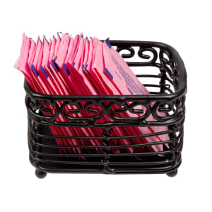 229-BK256 Rectangular Sugar Caddy - Metal, Black