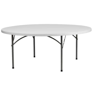 999-M071 72" Round Folding Table w/ Granite White Plastic Top, 29"H