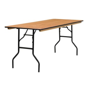 999-M145 Rectangular Folding Banquet Table w/ Plywood Top - 72"W x 30"D x 30 1/4"H