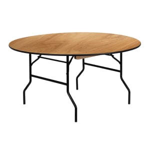999-M134 60" Round Folding Banquet Table w/ Plywood Top, 30"H