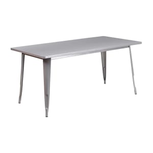 999-M218 Rectangular Dining Height Table - 63"W x 31 1/2"D, Steel, Silver