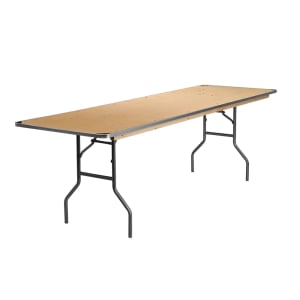 999-M189 Rectangular Folding Banquet Table w/ Birchwood Top - 96"W x 30"D x 30"H