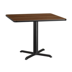 999-M193 42" Square Dining Height Table w/ Walnut Laminate Top - Cast Iron Base