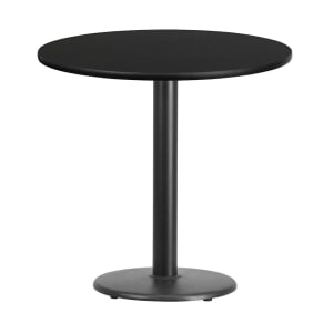 999-M249 30" Round Dining Height Table w/ Black Laminate Top - Cast Iron Base
