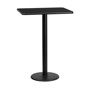 999-M176 Rectangular Bar Height Table w/ Black Laminate Top - 30"W x 24"D x 43 1/8"H, Cast Iron Base