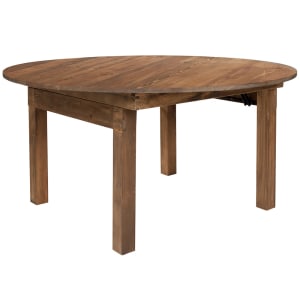 999-M043 59 3/4" Round Folding Dining Table - 30"H, Solid Pine