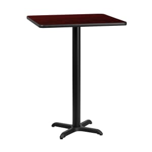 999-M232 24" Square Bar Height Table - Mahogany Laminate Top, Cast Iron Base