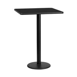 999-M109 24" Square Bar Height Table - Black Laminate Top, Cast Iron Base