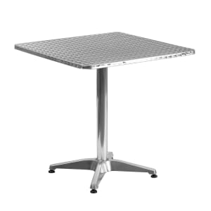 999-M165 27 1/2" Square Indoor/Outdoor Bistro Table - 27 1/2"H, Aluminum Base/Stainless Top