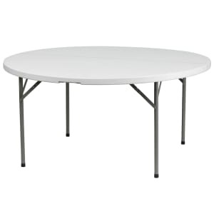 999-M060 60" Round Folding Table w/ White Plastic Top, 29"H
