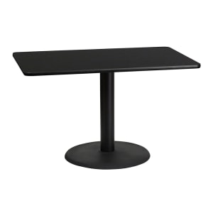 999-M168 Rectangular Dining Height Table w/ Black Laminate Top - 48"W x 30"D, Cast Iron Base