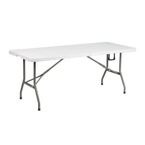 999-M157 Rectangular Folding Table w/ Granite White Plastic Top - 72"W x 30"D x 29"H