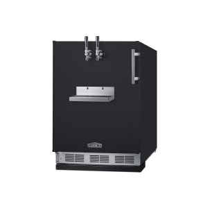 162-SBC58BFRTPLHD 24" Front Tap Kegerator Beer Dispenser w/ (2) Keg Capacity - Black, 115v