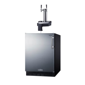 162-SBC7BRSFLTWADALH 24" Floating Tap Kegerator Beer Dispenser w/ (2) Keg Capacity - (1) Column, Stainless, 115v