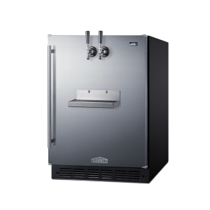 162-SBC7BRSFRTPADA 24" Front Tap Kegerator Beer Dispenser w/ (2) Keg Capacity - Stainless, 115v