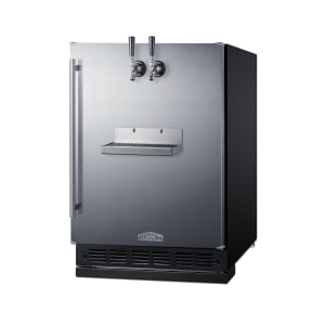 162-SBC7BRSFRTP 24" Front Tap Kegerator Beer Dispenser w/ (2) Keg Capacity - Stainless, 115v