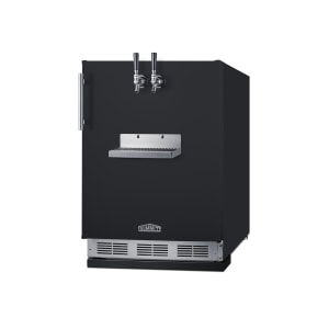 162-SBC58BFRTP 24" Front Tap Kegerator Beer Dispenser w/ (2) Keg Capacity - Black, 115v