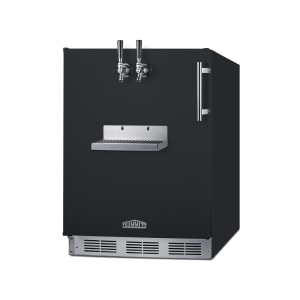 162-SBC58BFRTPADALHD 24" Front Tap Kegerator Beer Dispenser w/ (2) Keg Capacity - Black, 115v