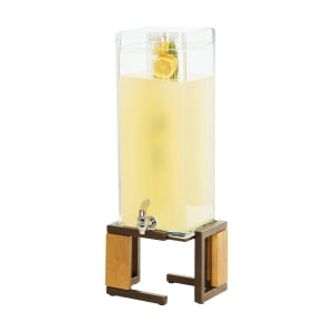151-39063INF84 3 gal Beverage Dispenser w/ Infuser - Plastic Container, Wood/Bronze Base