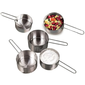 166-MCW4 4 Piece Measuring Cup Set w/ Wire Loop Handle, Stainless