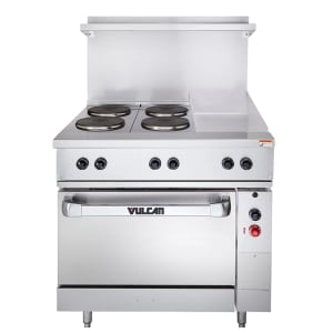 207-EV36S4FP12G4803 36" EV Series Electric Range w/ (4) French Hot Plates & (1) Griddle, 480v/1ph/3ph