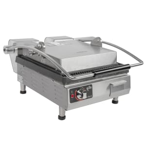 062-PGT14I Single Commercial Panini Press w/ Cast Iron Grooved Plates, 120v