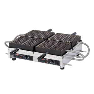 027-WECCHBAT Double Liege Waffle Maker w/ Cast Steel Grids, 3600W