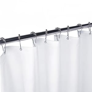 948-100SC72X72 72" x 72" Shower Curtain w/ Grommets - Matte White, Vinyl