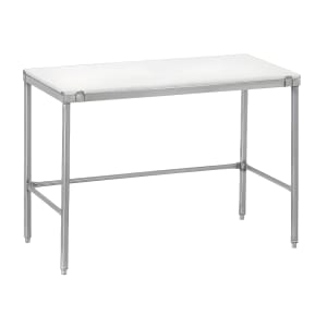 148-CT372 72" Poly Top Work Table w/  3/4" Top, Stainless Base, 30"D