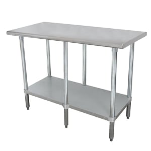 009-SLAG368X 96" 16 ga Work Table w/ Undershelf & 430 Series Stainless Flat Top