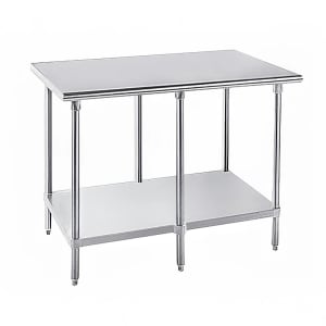 009-MG3610 120" 16 ga Work Table w/ Undershelf & 304 Series Stainless Flat Top