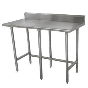 009-TKMSLAG248X 96" 16 ga Work Table w/ 304 Series Stainless Top, 5" Backsplash
