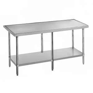 009-VLG2410 120" 14 ga Work Table w/ Undershelf & 304 Series Stainless Marine Top