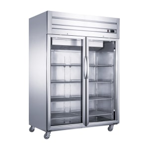 060-D55ARGS2 55 1/8" Two Section Reach In Refrigerator, (2) Left/Right Hinge Glass Doors, 115v