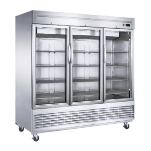 060-D83RGS3 82 5/8" Three Section Reach In Refrigerator, (3) Left/Right Hinge Glass Doors, 115v