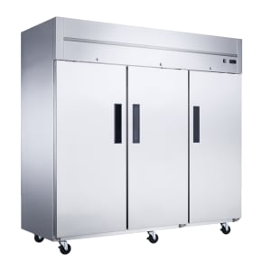 060-D83AR 82 5/8" Three Section Reach In Refrigerator, (3) Left/Right Hinge Solid Doors, 115v