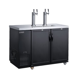 060-DKB60M2 56 7/8" Kegerator Beer Dispenser w/ (8) 1/6 Keg Capacity - (2) Columns, Black, 115v