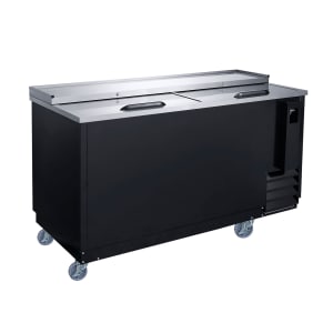 060-DHBC50 49 5/8" Forced Air Bottle Cooler - Holds (918) 12 oz Bottles, Lid Locks, Black, 115v