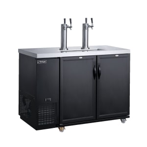 060-DKB48M2 49 7/8" Kegerator Beer Dispenser w/ (7) 1/6 Keg Capacity - (2) Columns, Black, 115v