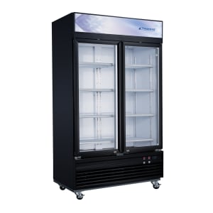 060-DSM41F 47 1/4" Two Section Display Freezer w/ Swing Doors - Bottom Mount Compressor, Black, 115v